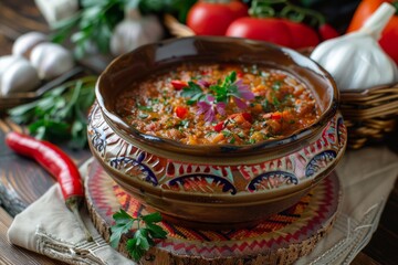 Canvas Print - Homemade Aivar a popular dish in the Western Balkans