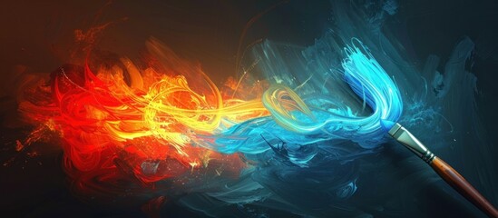 Poster - Abstract Art: Fire and Water