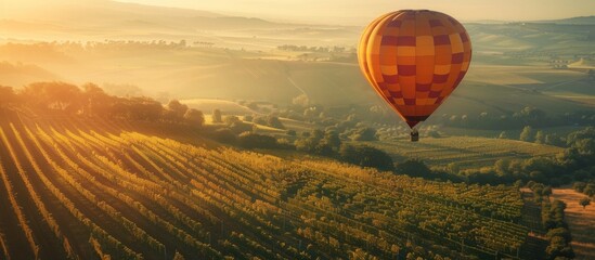 Sunrise Hot Air Balloon Flight Over Vineyard