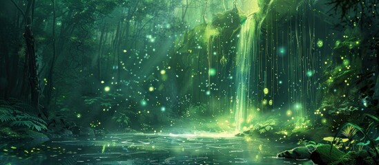 Wall Mural - Enchanted Forest Waterfall