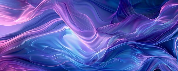 Wall Mural - Abstract flowing waves in vibrant pink and blue hues background