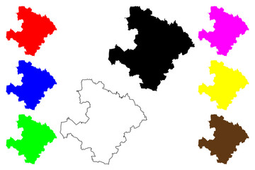  Razgrad Province (Republic of Bulgaria, Provinces of Bulgaria) map vector illustration, scribble sketch Razgrad map