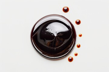 Canvas Print - Soy sauce spilled on white surface from above