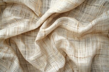 Wall Mural - Light Burlap Texture. Natural Linen Closeup with Abstract Twine Pattern