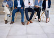 © M. Cunningham/peopleimages.com - Recruitment, chair and group of people with interview, discussion and notes in book, laptop or tablet. Hiring, diversity and potential candidate ready with planning, work opportunity and vacancy