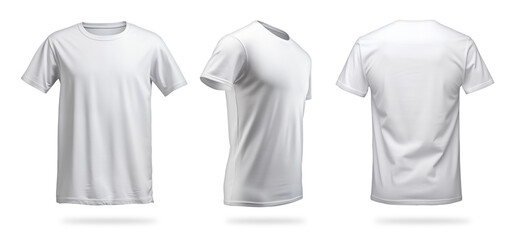 Wall Mural - white empty t-shirt design template mockup print pattern isolated background. blank clothing fashion