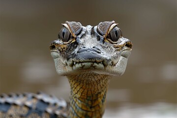 Wall Mural - Gharial in natural environment ultra-realistic photo