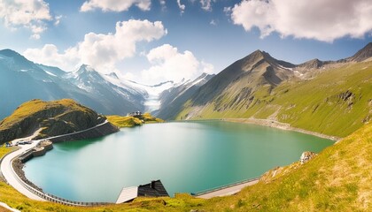 Wall Mural - high tauern national park scenic landscape with lake and mountains austria