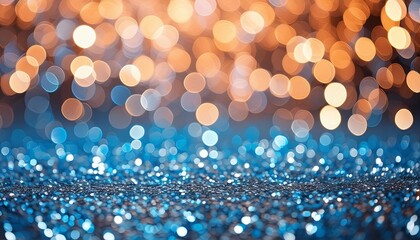 Wall Mural - blue bokeh glittering shining background