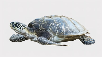 Wall Mural - Sea turtle isolated on white background