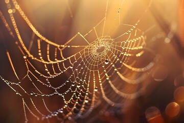 spider web with dew