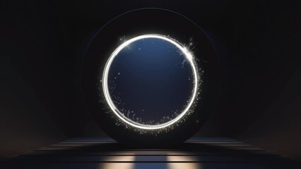 Wall Mural - glowing portal with shigning particles.