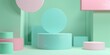 © vefimov - A colorful bathroom with a toilet, featuring green and pink accents
