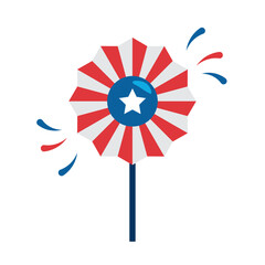 Wall Mural - pinwheel toy with usa flag color