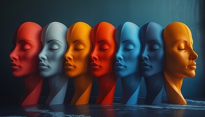 Canvas Print - 3d render of a head with a background