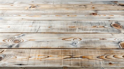 Wall Mural - Natural weathered white wood plank texture vector background with rustic wooden table top view, authentic distressed wood grain pattern.