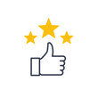 © kolonko - 3 Star customer review quality rate satisfaction best service recommend. 3 star rate icon success vector icon.