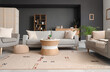 © Pixel-Shot - Interior of modern living room with grey sofas, armchair and coffee table