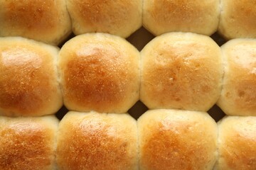 Wall Mural - Many delicious dough balls as background, top view