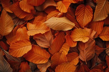 Sticker - Pile of orange leaves on ground