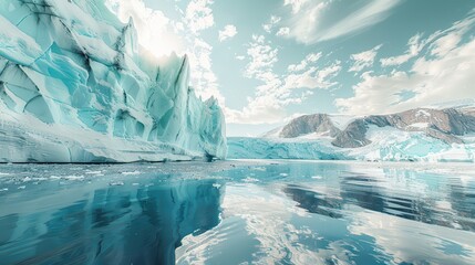 Wall Mural - A time-lapse image of a melting glacier