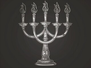 Sticker - Candle holder with five candles in it