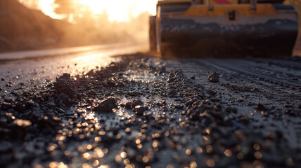 A road being paved.