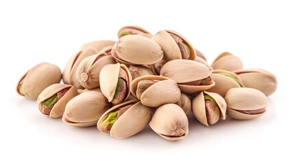 Wall Mural - Pistachio nuts isolated on white background