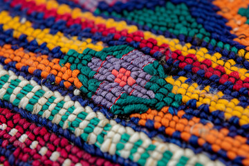 Colorful Woven Textile Pattern Close Up