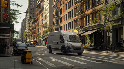 Naklejka na meble High end small work van in the city.