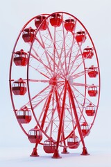 Sticker - Red and white Ferris wheel with many small cabins