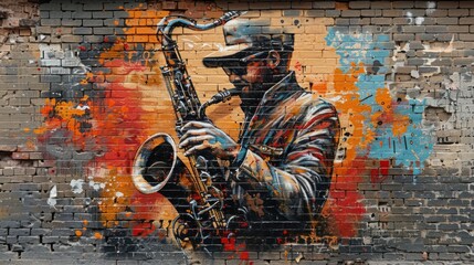 Wall Mural - Jazz Musician Mural