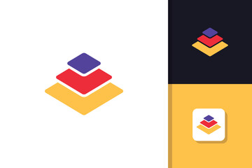 three layers logo design vector template
