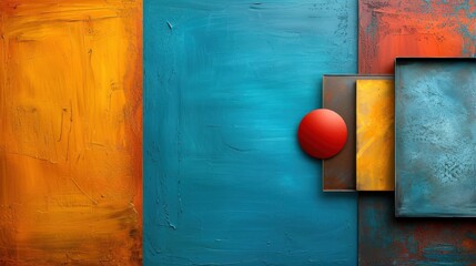 Wall Mural - Abstract Art with Red Circle