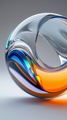 Wall Mural - Abstract Glass Sphere with Colorful Lines