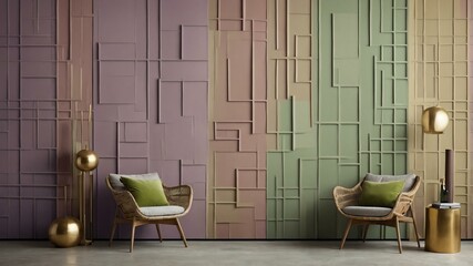 abstract color palette wallpaper with mauve sage green background