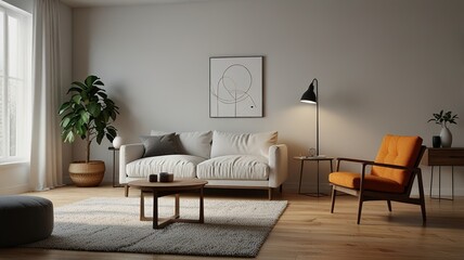 An example of a contemporary living room design