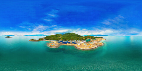 Wall Mural - Aerial 360 spherical city panorama Nha Trang city