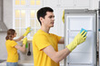 © New Africa - Professional janitors working in kitchen. Cleaning service
