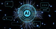 © vectorfusionart - Image of ai data processing over black background