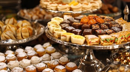 Poster - Delicious feasts showcase traditional Eid delicacies and sweets.