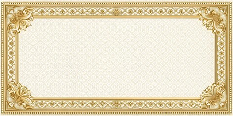 Sticker - Formal certificate template featuring elegant gold decorative border, award, diploma, achievement, recognition