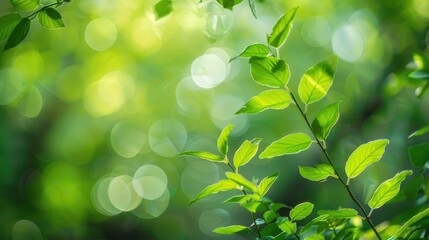 Wall Mural - green foliage creating bokeh effect