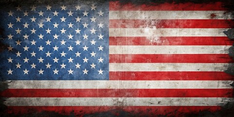 Wall Mural - Grunge fading American flag backdrop , grunge, fading, American, flag, background, vintage, patriotic, USA, weathered