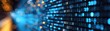 © Chanoknan - Abstract digital data background with glowing binary code and bokeh effect, representing modern technology and futuristic communication concepts.