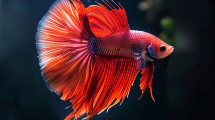 Sticker - A betta fish flaring its gills and fins in a display of aggression or dominance.