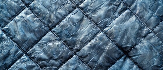 Wall Mural - Panoramic close-up, high detail scan of diamond quilt texture, Generative AI