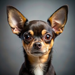 Wall Mural - Cute Chihuahua headshot black and brown chihuahua, headshot, brown, chihuahua