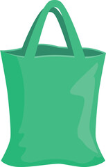 Wall Mural - Simple green reusable shopping bag is standing up