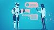 © 雅 - AIのチャットボットと話しているビジネスマン、イラストイメージ7